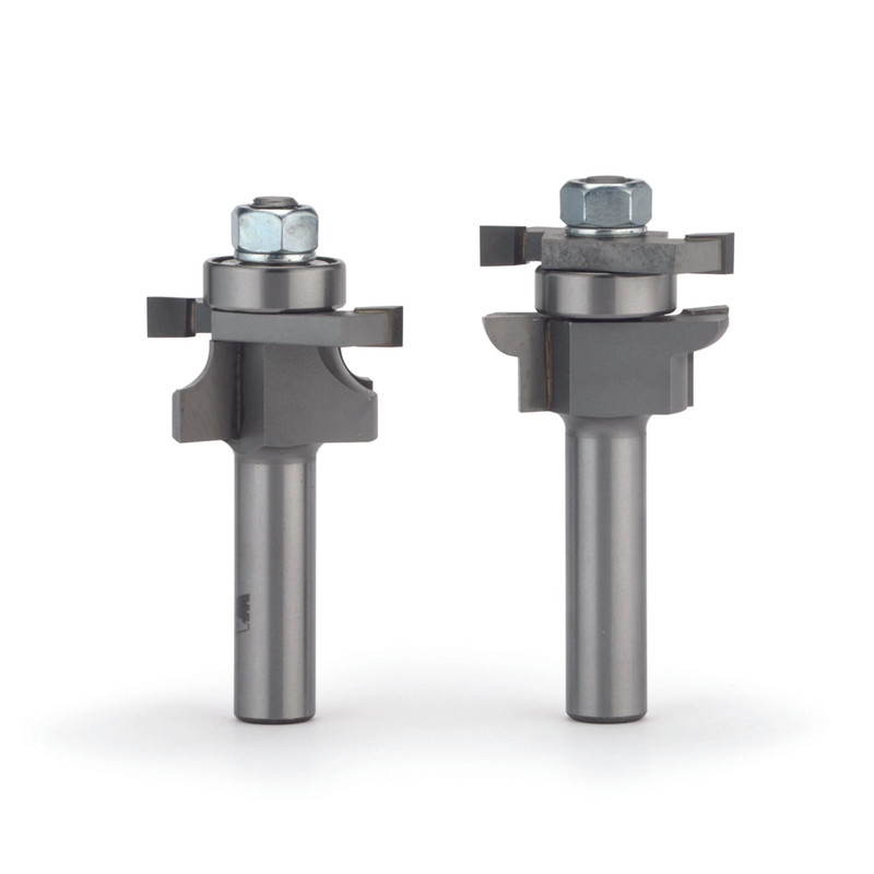 Round Stile and Rail Door Router Bit Set - 1/2" SH - 1-5/8" OD x 1" CL - 2 Piece